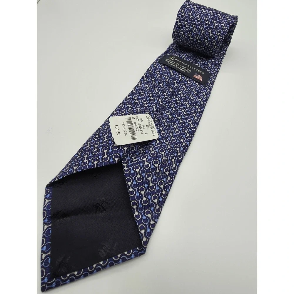 Brooks Brothers Geometric Blue Gray Tie 57.5